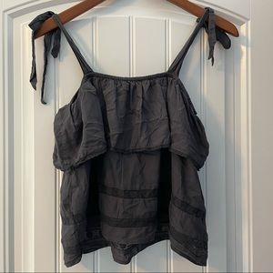 American Eagle black tie strap tank top